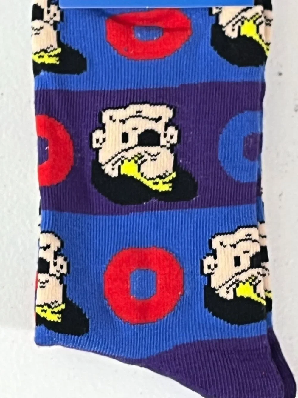 Bazooka Bubble Gum Crew Socks Purple Retro Candy Novelty Mens 6-12 NWT
